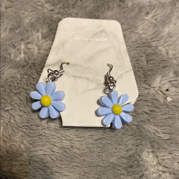 not sure Jewelry - Blue Daisy Flower Earrings